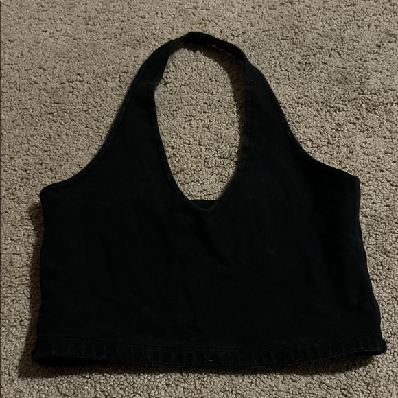 Brandy Melville Tops - Brandy Melville Black Crop Halter Top
